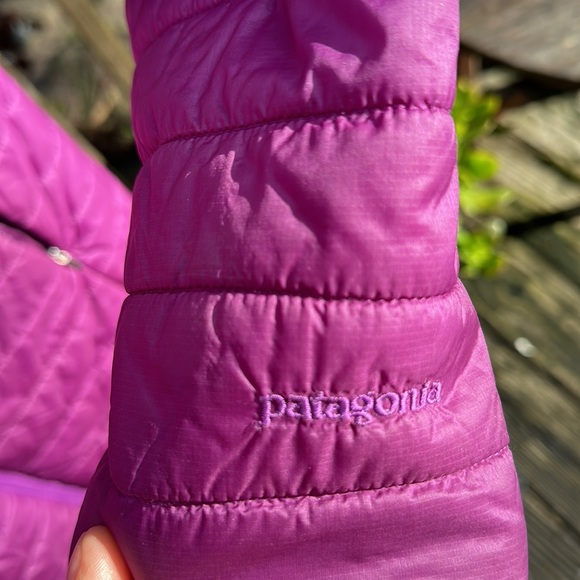 Patagonia vintage fall 2013 long puffer parka deep plum size Small - Picture 5 of 8